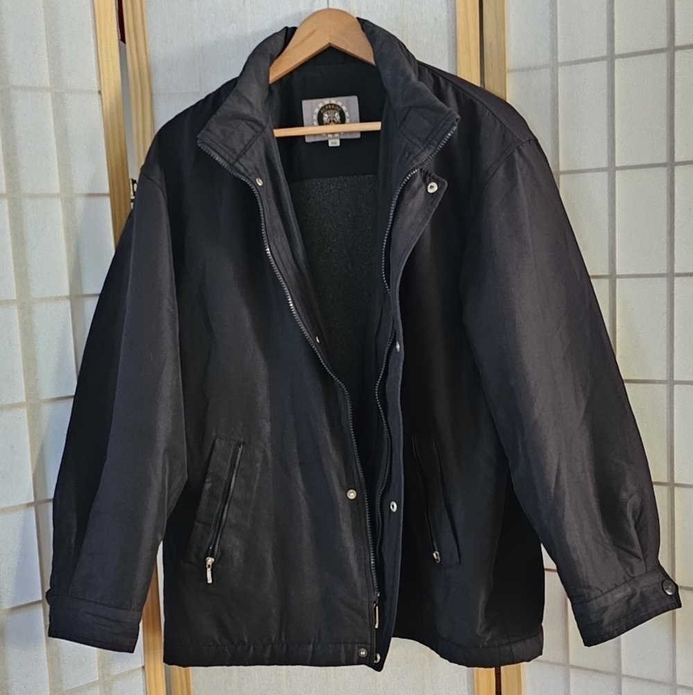 Alfredo Versace Men’s Black Zip Jacket – Vintage Classic Italian Designer